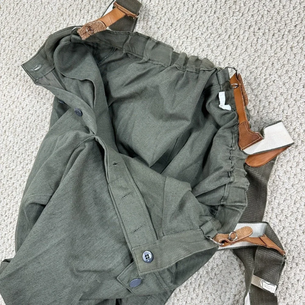 Extra Stark Suspendered Tanker Pants Mens 52/L Green German Military Baggy Cargo